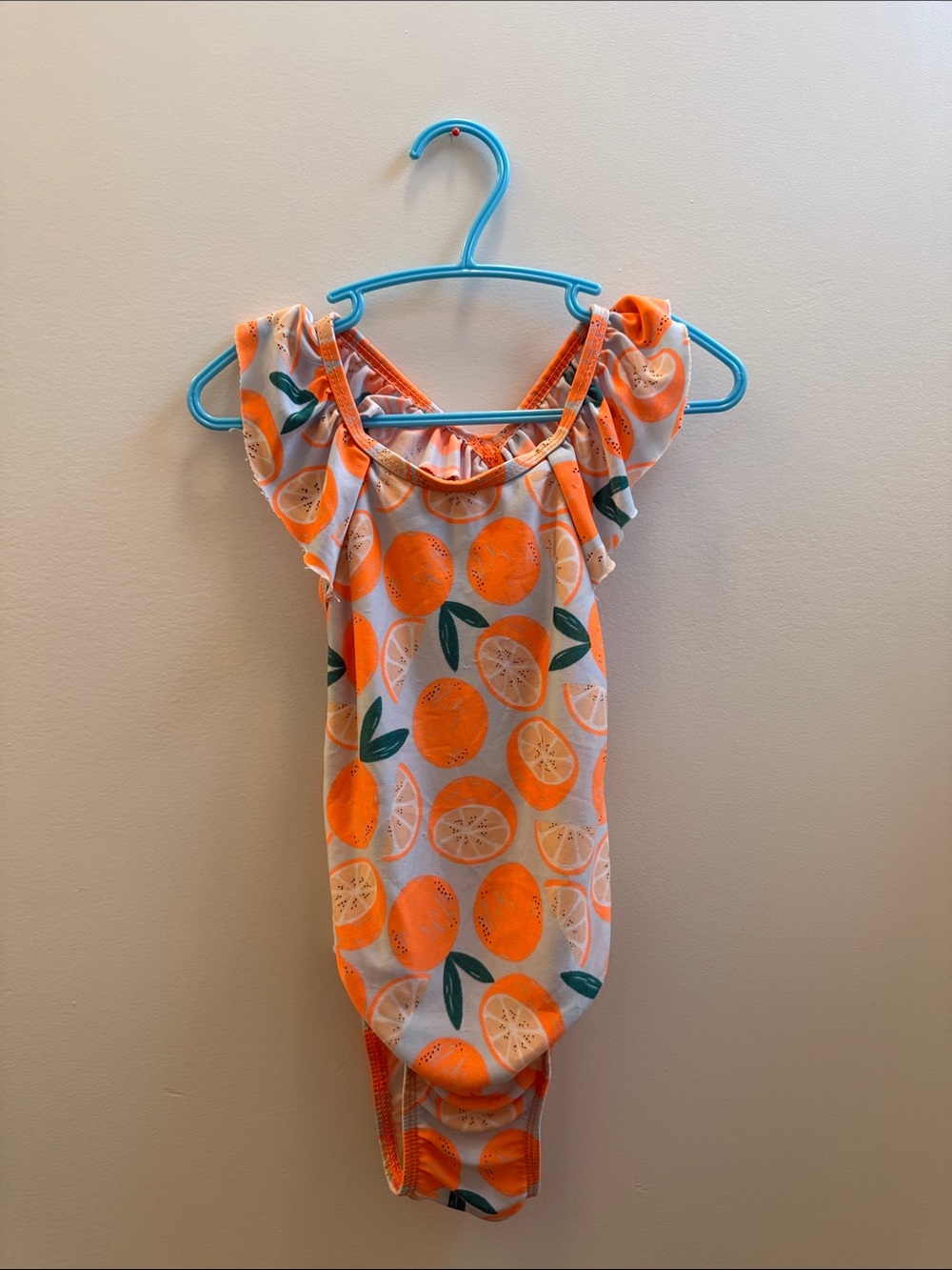 Cat & Jack Orange Ruffle One Piece Swimsuit 2T